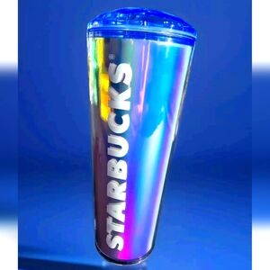 NWT! Starbucks Summer 2023 Holographic Tumbler 24 oz Fantasy Pink Blue Purple